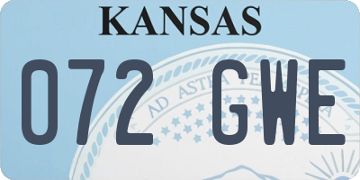 KS license plate 072GWE