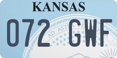 KS license plate 072GWF