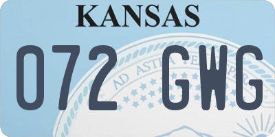 KS license plate 072GWG