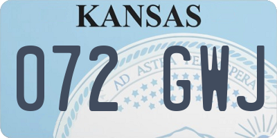 KS license plate 072GWJ