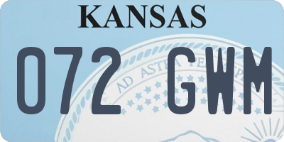 KS license plate 072GWM