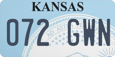 KS license plate 072GWN