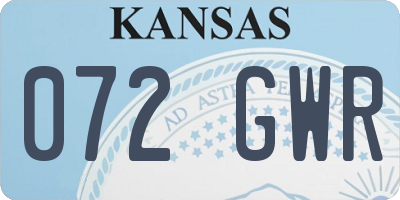 KS license plate 072GWR
