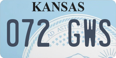 KS license plate 072GWS