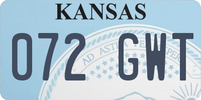 KS license plate 072GWT