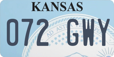 KS license plate 072GWY