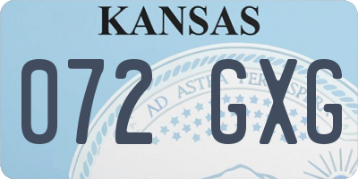 KS license plate 072GXG