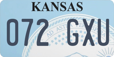 KS license plate 072GXU