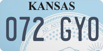 KS license plate 072GYO