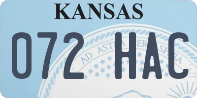 KS license plate 072HAC
