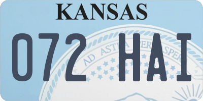 KS license plate 072HAI
