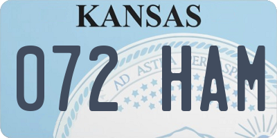 KS license plate 072HAM