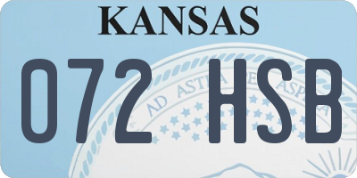 KS license plate 072HSB
