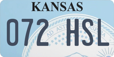 KS license plate 072HSL