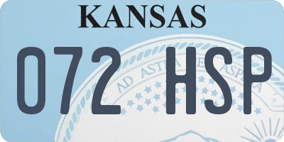 KS license plate 072HSP