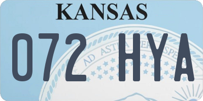 KS license plate 072HYA