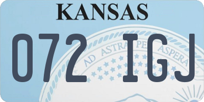 KS license plate 072IGJ