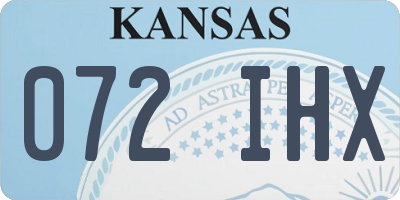 KS license plate 072IHX