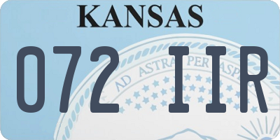 KS license plate 072IIR