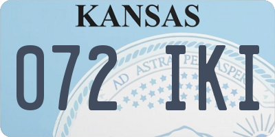 KS license plate 072IKI