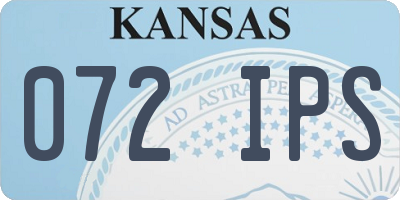 KS license plate 072IPS