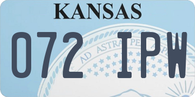 KS license plate 072IPW
