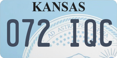 KS license plate 072IQC