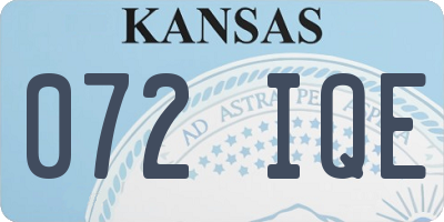 KS license plate 072IQE