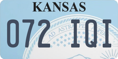 KS license plate 072IQI