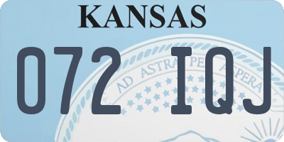 KS license plate 072IQJ