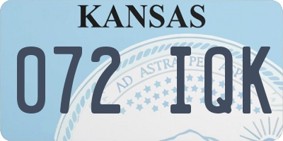 KS license plate 072IQK