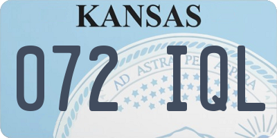 KS license plate 072IQL