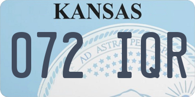KS license plate 072IQR