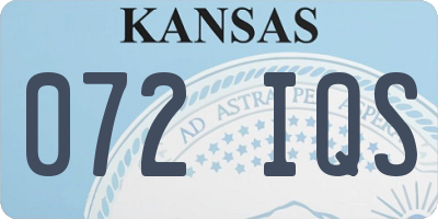 KS license plate 072IQS