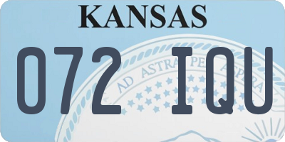 KS license plate 072IQU