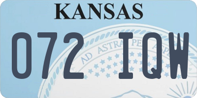 KS license plate 072IQW