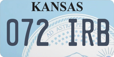KS license plate 072IRB