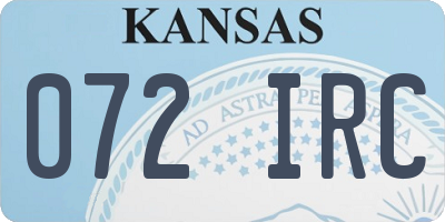 KS license plate 072IRC