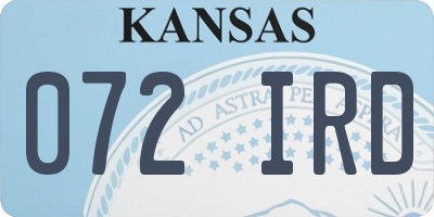 KS license plate 072IRD