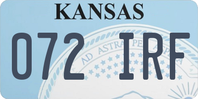 KS license plate 072IRF