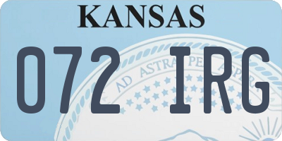 KS license plate 072IRG