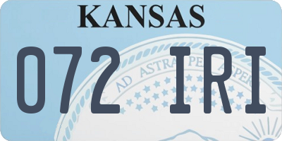 KS license plate 072IRI