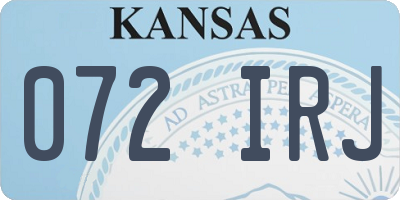 KS license plate 072IRJ