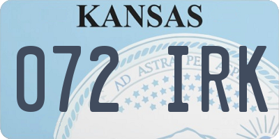 KS license plate 072IRK