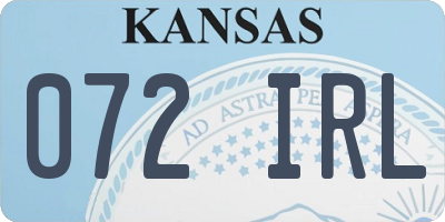 KS license plate 072IRL