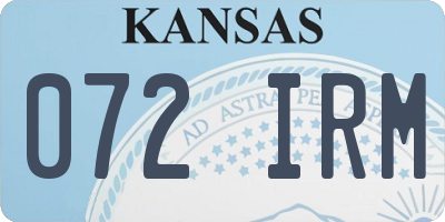 KS license plate 072IRM