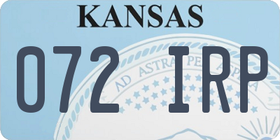 KS license plate 072IRP