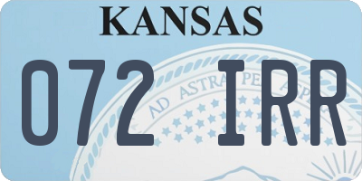 KS license plate 072IRR