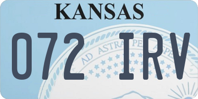 KS license plate 072IRV