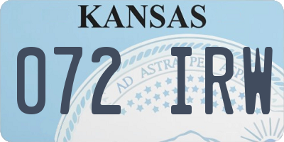 KS license plate 072IRW